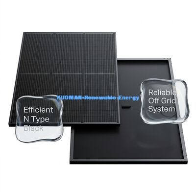 Panneau solaire noir type N 415W avec 22% d'efficacité et cadre en aluminium anodisé