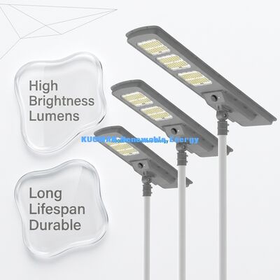 Lampadaire solaire tout-en-un avec batterie LiFePO4, contrôle intelligent et haute efficacité de 220 lm/W