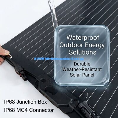 Panneau solaire flexible monocristallin 50W avec support adhésif facile à décoller et à coller pour sacs à dos et batteries 12V