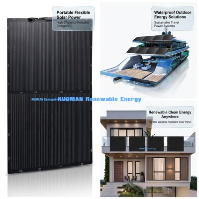 Panneau Solaire Flexible Bifacial 200W - Panneau Solaire en Silicium Polycristallin pour Énergie Propre Renouvelable