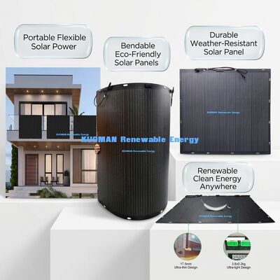 Panneau solaire flexible 100W IP68 étanche 360° pliable pour toit et bateaux avec certification FCC