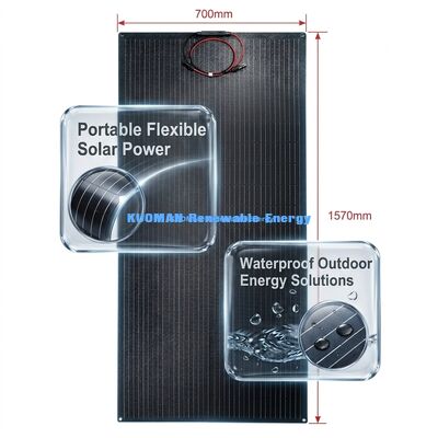 Panneau solaire 200W IP68 imperméable à l'eau 360° pliable et flexible pour l'énergie renouvelable