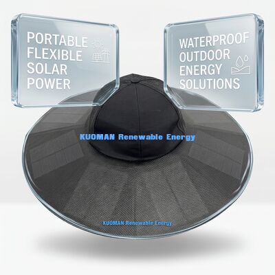 Chapeau pliable portable à panneau solaire avec 22% d'efficacité et 13W de puissance max pour le camping