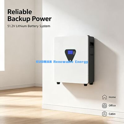 Capacité élevée 51.2V 100Ah 6000 Cycles Cycle profond Batterie à ions de lithium hors réseau RV Camping Type de mur