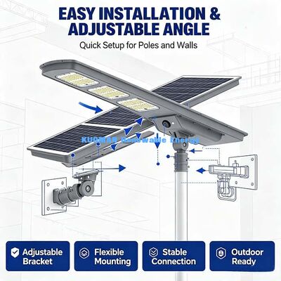 Économie d'énergie tout en un éclairage de rue solaire 40W SMD5050 LED lampe solaire Pas de coût d'électricité