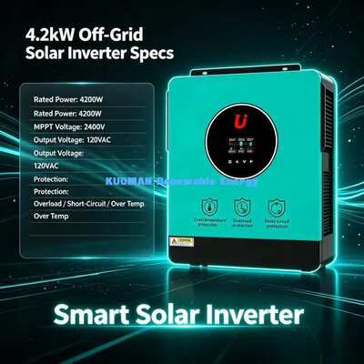 Onduleur hybride solaire 4200VA 24V avec contrôleur de charge MPPT 120A et entrée PV max 500V
