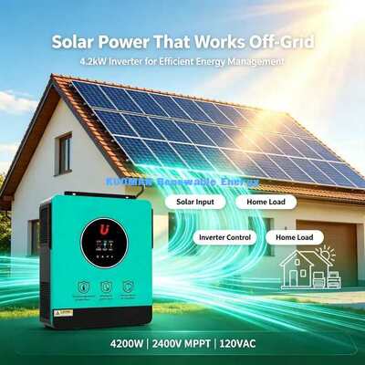 Compatible avec une batterie au lithium de 24 V, inverseur solaire hybride hors réseau de 4,2 kW
