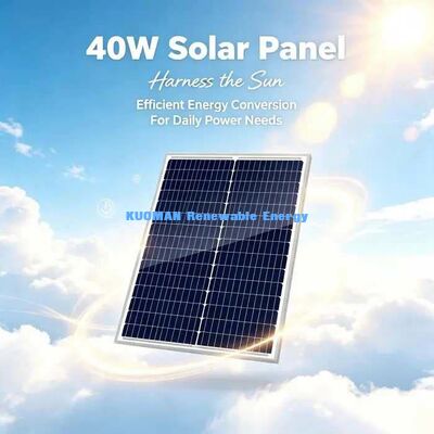 Panneau solaire mono 40W imperméable à l'eau Cadre en aluminium pour travaux lourds Chargeur solaire pour jardin