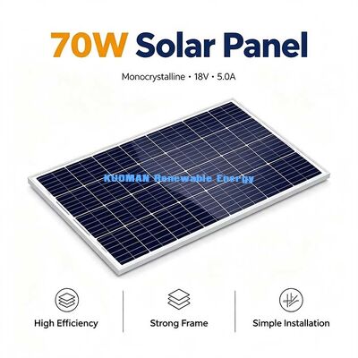Panneau solaire monocristallin 70W JST-ESMH-70W Module PV 12V hors réseau pour camping-car, alimentation de secours à domicile