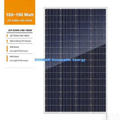 Panneau solaire monocristallin IP67 180‐190W étanche à l'eau pour la lumière de jardin et la caméra de sécurité