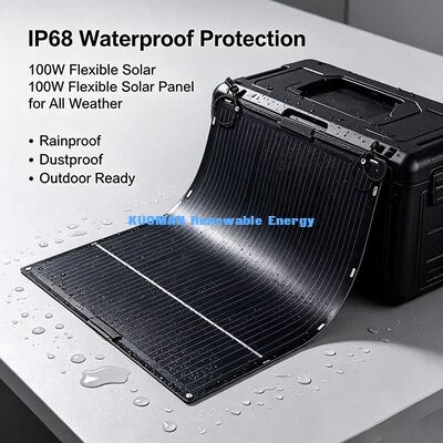 Panneau solaire flexible en PET noir de 105 W, module solaire à haut rendement pour balcon, camping-car et sur-mesure