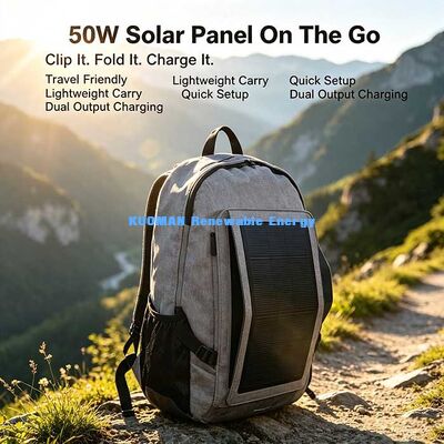 Panneau solaire pliable résistant à l'eau de 50 W, chargeur solaire pliable pour le travail sur le terrain