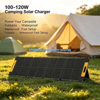 Panneau solaire portable hors réseau 100-120W, chargeur solaire pliable et étanche pour alimentation de secours d'urgence