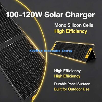 Chargeur solaire monocristallin pliable de 105 W, panneau solaire étanche portable pour les excursions de camping en plein air