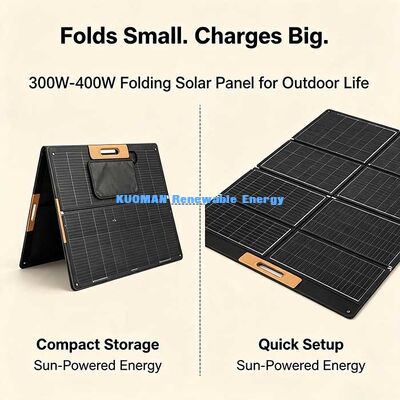 Chargeur solaire pliable léger de 300W, panneau solaire portable pour la randonnée sur la plage et les voyages en plein air