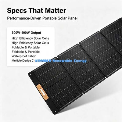 Panneau de chargement solaire pliable de 300 Watt, électricité solaire portable multi-interface pour activités en plein air