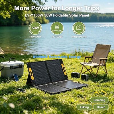 Panneau solaire pliable 50W, chargeur solaire ETFE étanche pour centrale électrique Portable Camping RV