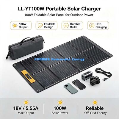Chargeur solaire pliable étanche 105W, panneau solaire portable hors réseau pour longs séjours en camping