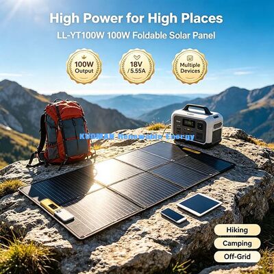 Panneau solaire pliable double port 105W, chargeur solaire portable à haut rendement pour grandes stations d'alimentation