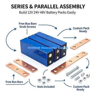 Cellule prismatique LiFePO4 CATL 3,2V 100Ah, barres omnibus de connexion gratuites, cellule lithium pour la fabrication de packs de batteries 12V 24V 48V
