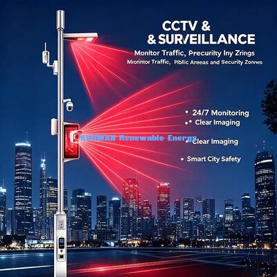 Pôle lumineux intelligent intégré, lampe de rue intelligente IoT avec système de contrôle à distance en nuage pour la construction urbaine