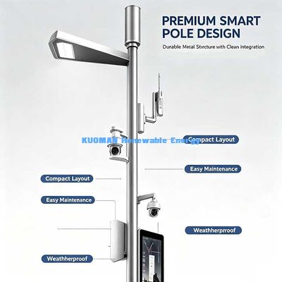 Pouls de ville intelligente de qualité industrielle, éclairage intelligent multifonctionnel avec NB-IoT, support de communication LoRa