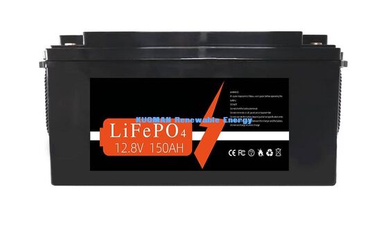 Batterie KM 1920Wh 12V 150Ah Lithium Cycle Profond avec 8000 Cycles pour Stockage d'Énergie et Alimentation Camping-car/Chariot élévateur/Voiturette de golf/Yacht