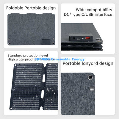 Panneau solaire PERC pliable 40W Chargeur solaire portable pour téléphone portable et ordinateur portable