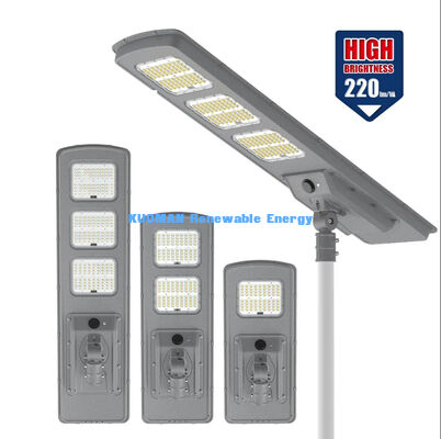 Tout-en-un lampadaire solaire LED 220lm/W IP65 étanche avec 2-3 jours de secours pluvieux pour l'éclairage de route et de jardin