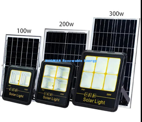 300W LED Solar Flood Light IP65 imperméable à l'eau 15000LM haute luminosité avec corps en alliage d'aluminium pour l'éclairage extérieur