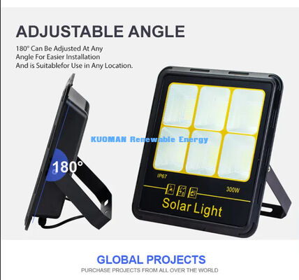 300W LED Solar Flood Light IP65 imperméable à l'eau 15000LM haute luminosité avec corps en alliage d'aluminium pour l'éclairage extérieur