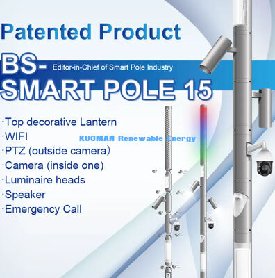 Poteau de lampadaire solaire intelligent extérieur avec tension système 48V, durée de vie de 50000 heures et télécommande pour autoroutes et jardins