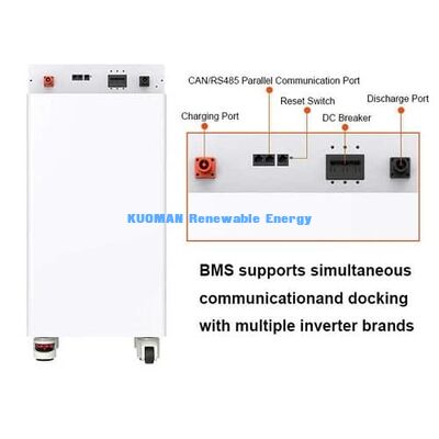 KM 48V 300Ah LiFePO4 Home Battery Storage Monture murale avec 8000 cycles et surveillance en temps réel