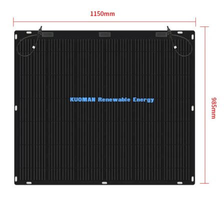 Panneau solaire flexible écologique de 200 W avec boîte de jonction IP67 pour une empreinte carbone zéro
