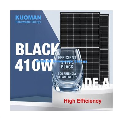 Panneau solaire noir type N 415W avec 22% d'efficacité et cadre en aluminium anodisé