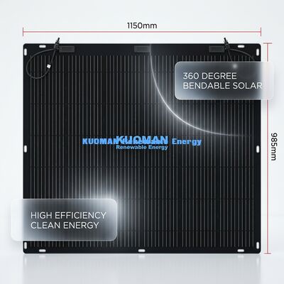 Panneau solaire flexible écologique de 200 W avec boîte de jonction IP67 pour une empreinte carbone zéro