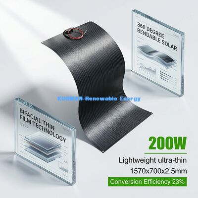 Panneau solaire flexible de 200 W durable IP65 imperméable à l'eau 360 degrés pliable pour une vie hors réseau