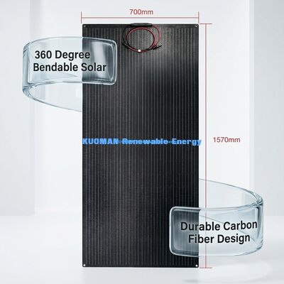 100W 210W IP68 Panneau solaire flexible imperméable à l'eau Panneau photovoltaïque à film mince pour les voyages et le logement