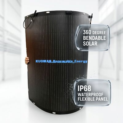 Panneau solaire flexible écologique de 200 W avec boîte de jonction IP67 pour une empreinte carbone zéro