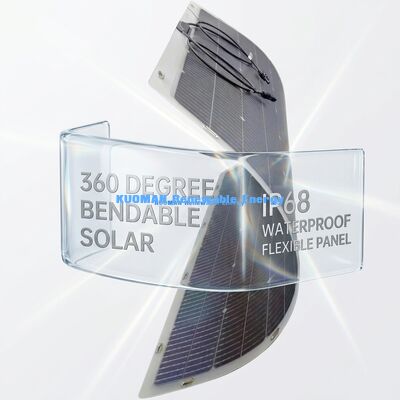 Panneau solaire flexible bifacial courbant à 360 degrés, 200W, étanche IP68, avec fibre de carbone