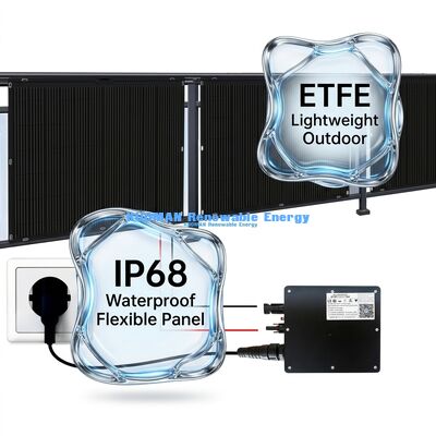 Panneau solaire flexible de 200 W durable IP65 imperméable à l'eau 360 degrés pliable pour une vie hors réseau