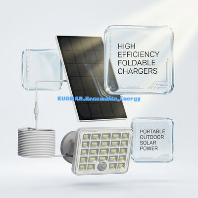 Lampe solaire étanche 3W avec panneau solaire portable 182 mm x 182 mm pour éclairage de sécurité extérieur