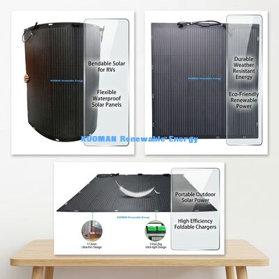 Panneau solaire flexible 100W IP68 étanche 360° pliable pour toit et bateaux avec certification FCC