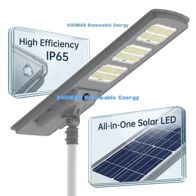 Lampadaire solaire tout-en-un avec batterie LiFePO4, contrôle intelligent et haute efficacité de 220 lm/W