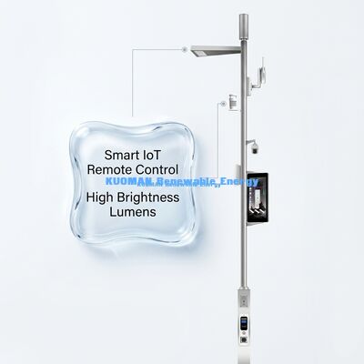 Smart LED Street Light avec télécommande 50000h Durée de vie et 4G PTZ Caméra IP pour le poteau d'éclairage Smart City
