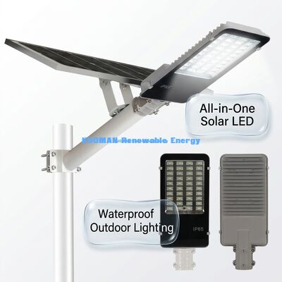 IP65 étanche à l'eau éclairage de rue solaire LED 100-500W personnalisable avec 2700-6000K CCT pour jardin et éclairage routier