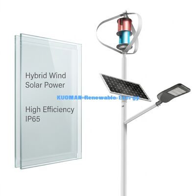 Lampadaire LED Hybride Solaire Éolien IP65 Étanche avec 12h*365j d'Autonomie et Options de Puissance 100W 150W 200W