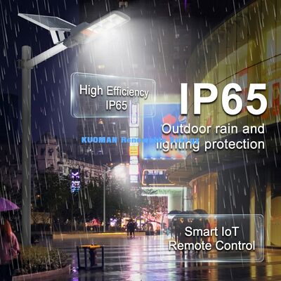 Éclairage public solaire LED haute luminosité 180LM/W avec panneau monocristallin et indice d'étanchéité IP65