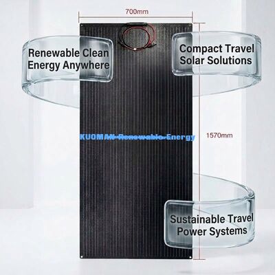 100W 210W IP68 Panneau solaire flexible imperméable à l'eau Panneau photovoltaïque à film mince pour les voyages et le logement