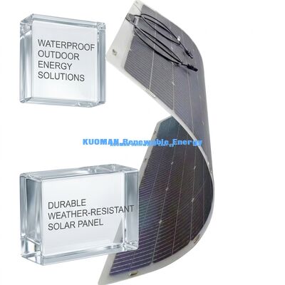 Panneau solaire flexible bifacial courbant à 360 degrés, 200W, étanche IP68, avec fibre de carbone